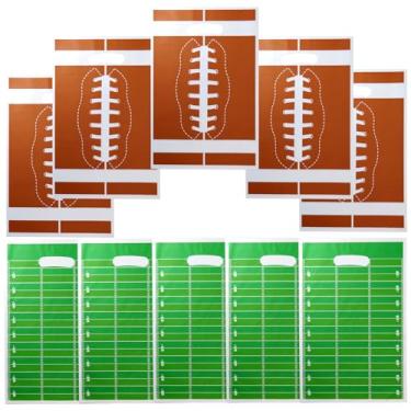 Imagem de HEPAPATE 60 unidades de sacos de doces de petisco de futebol, sacolas de lembrancinhas de festa de futebol, sacos de presente com tema de futebol para decorações de festa de aniversário infantis,
