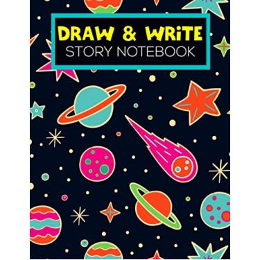 Imagem de Draw and Write Story Notebook: Galaxy Theme | Dotted Midline and Picture Space | Grades K-2 School Exercise Book