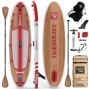Imagem de TIGERXBANG Prancha de Remo, Prancha de Stand Up Paddle de 10,8' com Acessórios Infláveis Completos Premium, Pranchas de Remo Extra Largas para Adultos E Crianças - Coleção Pandora Chili Red