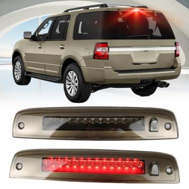 Imagem de KEEGTBOX Conjunto de luz de freio de LED de alta montagem compatível com Ford Expedition/Lincoln Navigator 2003-2017 Lâmpada de freio de LED traseira (lente moke)