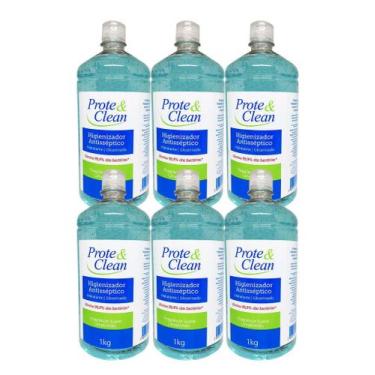 Imagem de Álcool Gel 70% Higienizador Antisséptico Prote & Clean 1kg - Kit 6 uni