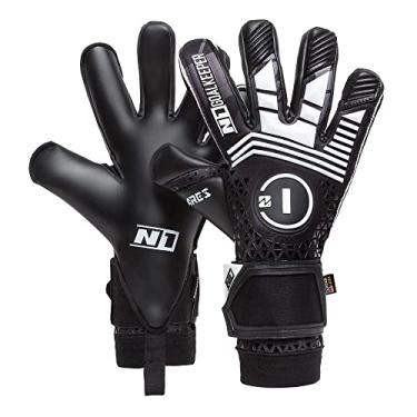 Imagem de N1 Goalkeeper gloves Ares UGT+ Luvas de Goleiro para Adultos para Futebol Profissional. Corte Híbrido Ajustável. De Látex Alemão Ultraleve com Fecho de Fita Dupla. Agarre Extremo e Precisão. Preto. 11