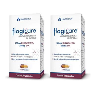 Imagem de Kit 2 Flogicare Resveratrol EPA  30 Cáps Biobalance, Sem Sabor