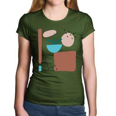 Imagem de Baby Look Algodão Vaso de Planta Minimalista Abstrato - Foca na Moda, 