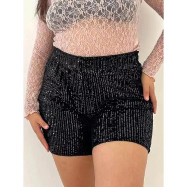 Imagem de T0141-Shorts Festa Luxo Paetê Brilhante Evento Soltinho 4n1901 - Xumi,