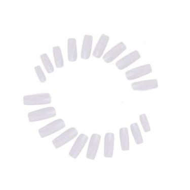 Imagem de 500 Unid Tips Unha Postiça Natural Reta,sorriso, Curvatura C - PDIMPOR