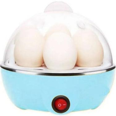 Imagem de Cozedor Multi Funçoes Eletrico Cozinhar Ovos Egg Cooker Azul