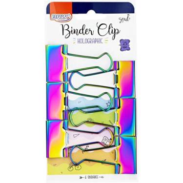 Imagem de PRENDEDOR PAPEL BINDER CLIP BRW BD2508 25mm - CARTELA COM 6un