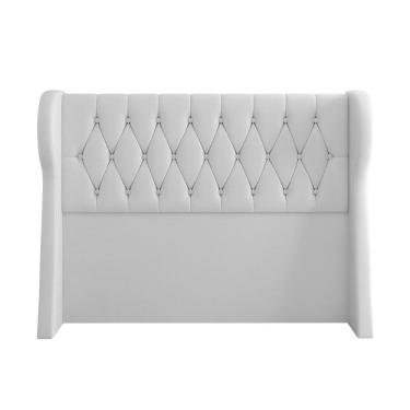 Imagem de Cabeceira Para Cama Box King Beatriz I02 Corino Estofada Com Botões Branco D'Rossi