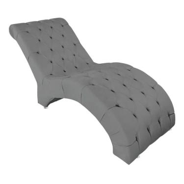Imagem de Recamier Divã Espreguiçadeira Sala Cliníca Rafaela Suede Cor:cinza