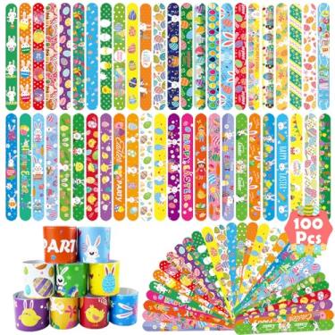 Imagem de SUNPROUND 100 Peças De Pulseiras Páscoa, Presentes Para Cestas Lembrancinhas Festa, Pressão Crianças, Troca Ovos, Evento Caça Aos Prêmios Sala Aula, Materiais Escolares