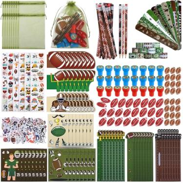Imagem de Aneco Conjunto De 340 Peças De Lembrancinhas Para Festa De Futebol, Presentes Para Sacolas De Presentes De Futebol, Mini Cartão, Apontador De Lápis, Borracha, Carimbo, Pulseira, Adesivo, Papelaria E