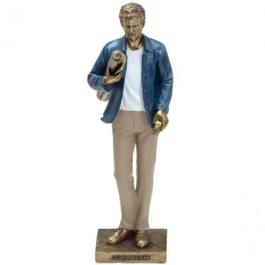 Imagem de Estatueta Profissão Arquiteto Escultura Resina Enfeite 25cm
