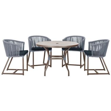 Imagem de Mesa Com 4 Cadeiras E Noronha Estofado 12 Trama Original Prata