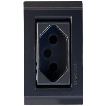 Imagem de Conjunto Para Móvel 1 Tomada 2p+t 10 A Tramontina Liz Grafite