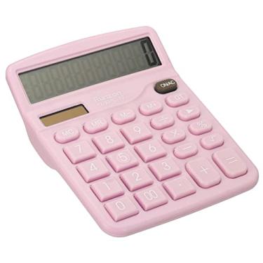 Imagem de PATIKIL Calculadora de mesa, tela LCD grande de 12 dígitos, calculadora eletrônica, bateria solar, alimentação dupla para mesa de escritório em casa, rosa