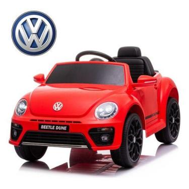 Imagem de Mini Carro Elétrico Licenciado Vw Beetle Fusca Vermelho 6v - Importway