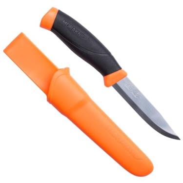 Imagem de Morakniv Faca para ambientes externos com lâmina fixa Companion com lâmina de aço inoxidável Sandvik, 10 cm, laranja (M-11824)