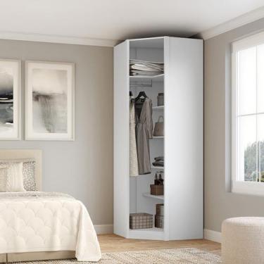 Imagem de Closet Modulado de Canto 45º Sem Portas Altezza Belmax, Branco