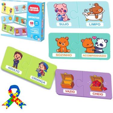 Imagem de Quebra Cabeça Brinquedo Infantil Juntar Opostos 48 Peças - GGB Brinque