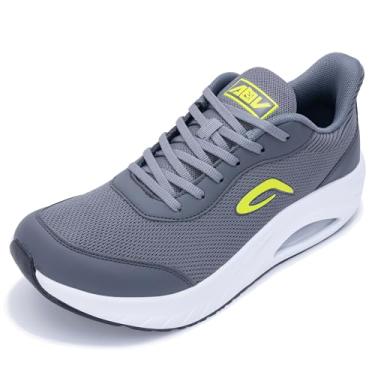 Imagem de IIV Sapatos masculinos com bico largo | Tênis de caminhada com suporte de arco | Sapatos ortopédicos para joanetes, fascite plantar, ficar em pé o dia todo, Verde (Greygreen), 13 Wide