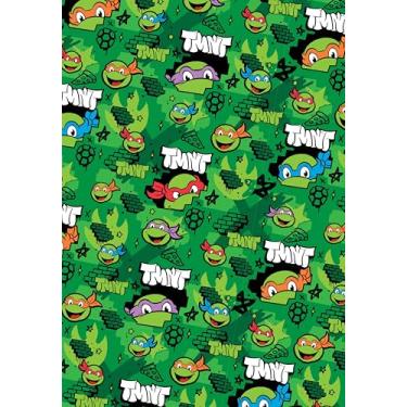 Imagem de Danilo Promotions LTD Papel de embrulho Tartarugas Ninja Teenage Mutant, 2 folhas, 2 etiquetas, presente de aniversário
