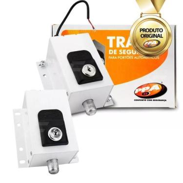 Imagem de Kit 2 Trava de Segurança Eletromagnética Dog Steel Custom 220V Branca 