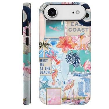 Imagem de Capa compatível com P19JL Air, capa de telefone rígida híbrida resistente a arranhões de 2 camadas, conchas, praia, verão, medusa, colagem