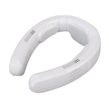 Imagem de Jectse Ventilador de Pescoço Operado por Bateria, Uso Duplo de Resfriamento e Aquecimento de Ventilador Vestível, Ventilador Leve e Tranquilo para Praia, Tecnologia de Semicondutores, (WHITE)
