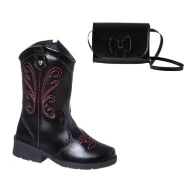 Imagem de Kit Menina Bota e Bolsa Infantil (Preto, BR, Criança de 9 a 12 anos, Numérico, 31)