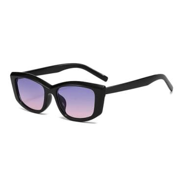 Imagem de HCPIHF Óculos de sol estilo olho de gato, pequeno, masculino e feminino, proteção UV, esportivo, retrô (MN5684-C4)