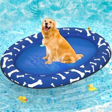 Imagem de Jangada flutuante para cães para animais de estimação inflável macia p