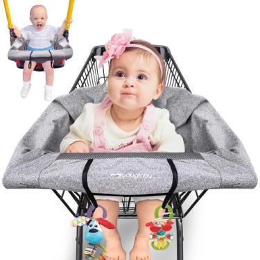 Imagem de Carrinho de compras e capa para cadeira alta Youpinby 2 em 1 Grey