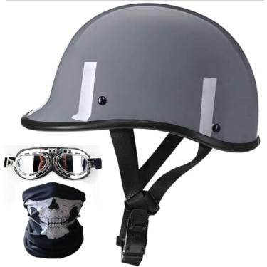 Imagem de Retro Homens Mulheres Rosto Aberto Motocicleta Meio Capacete Estilo Alemão Boné De Beisebol Meio Capacetes Máscara óculos De Proteção Dot/Ece Capacete Certificado Para Atv S, E, XL