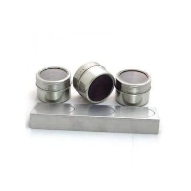 Imagem de Porta Temperos Magnético 3 potes + suporte aço inox UD575 - 123 Útil