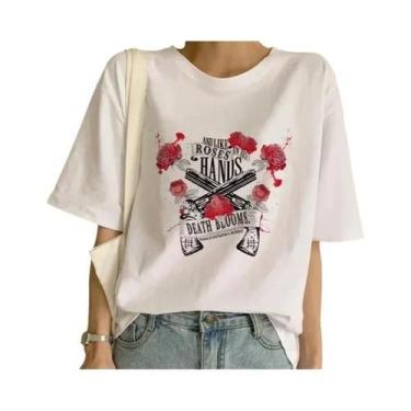 Imagem de Camiseta Feminina Guns N' Roses - Branca - Estilo Punk Rock, BR-G, C