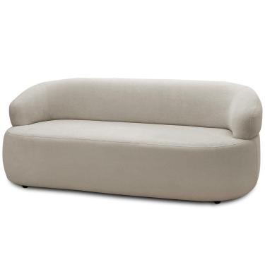 Imagem de Sofá 3 Lugares Orgânico Sala De Estar Living 170cm Carmen F04 Veludo Bege - Lyam Decor