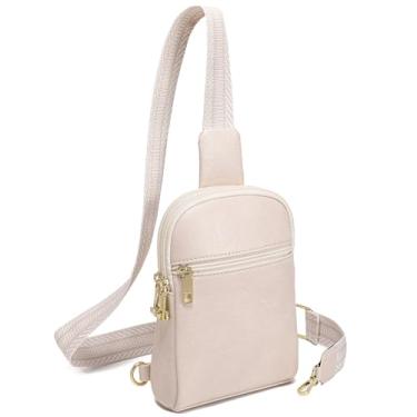 Imagem de INICAT Pequenas bolsas transversais femininas de couro vegano para celular pochete para mulheres e homens, Branco leitoso antirroubo, Large, Tendência
