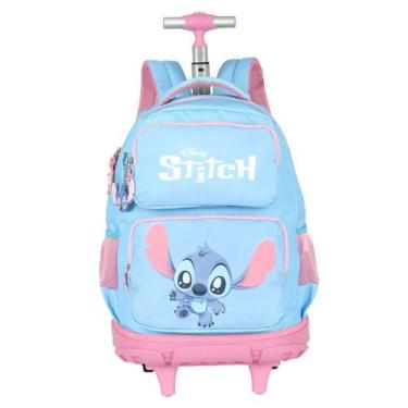 Imagem de Mochila De Rodinha Escolar Bolsa Carrinho Menina Lilo Stitch - Luxcel,