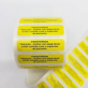 Imagem de Etiqueta Adesiva de Advertência para Finasterida - Uso em Mulheres em 