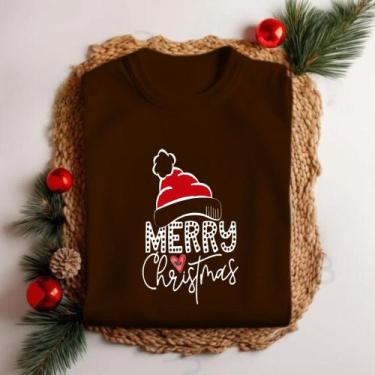 Imagem de Camiseta Blusinha Merry Christmans Gorrinho Modinha Fofa Natal Festas 