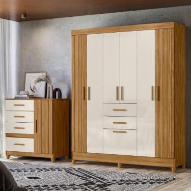 Imagem de Conjunto Dormitório Dream com Guarda Roupa 7 Portas e Comoda - Mega Fa