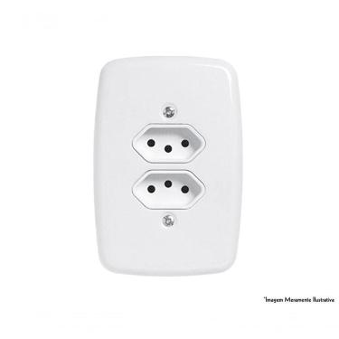 Imagem de Tomada Dupla Ideale Br 2pt+t C/pl 10a 250v 3213 C/12pcs
