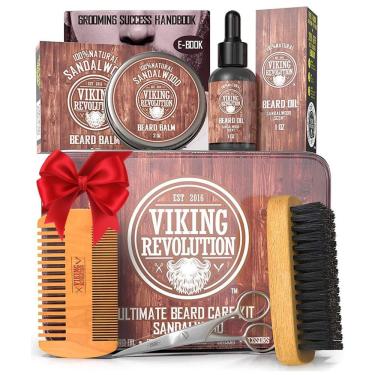 Imagem de Revolução Kit para Barba  Portátil com Cera e Pente, 5 Itens, VIKING REVOLUTION BCKSWVR1, Preto
