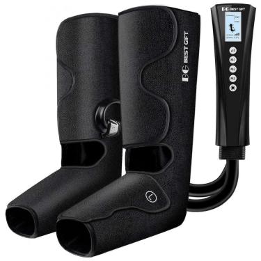 Imagem de Massageador Elétrico de Compressão para Pernas e Pés 3 Modos e 3 Intensidades, Bestgift, Preto
