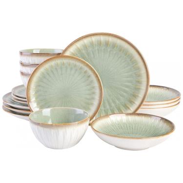 Imagem de Aparelho de Jantar com 16 Peças Serve 4 Pessoas Gibson Elite Mayfair, Verde