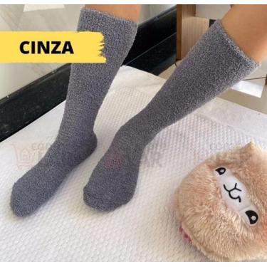 Imagem de Meia Felpuda Longa Cano Alto Inverno Frio extremo Neve tamanho único u