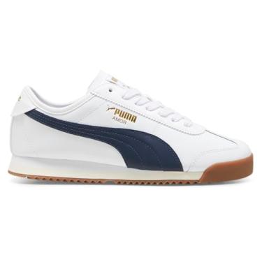 Imagem de PUMA Tênis masculino Roma 68 Revival com cadarço casual - azul, branco, Azul, 44
