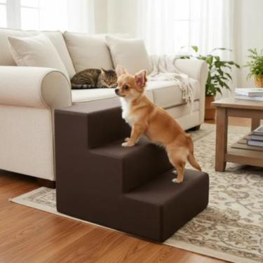 Imagem de Escada Estofada para Pets com 3 degraus - Sami Comfort, Suede Veludo -
