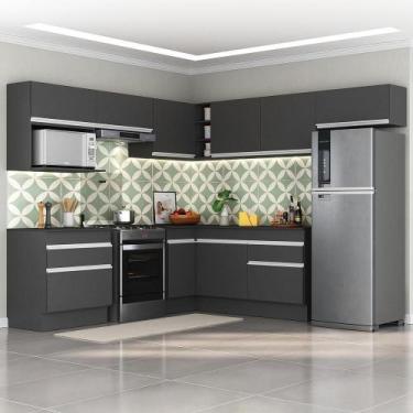 Imagem de Armário De Cozinha Completa De Canto Preto/branco - MULTIMOVEIS